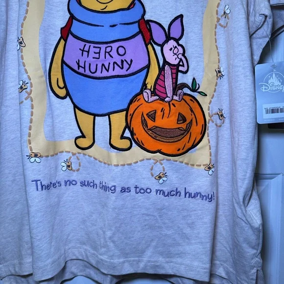 NWT Disney Winnie the Pooh and Piglet Halloween Embroidered T-Shirt for Women - Picture 3 of 12